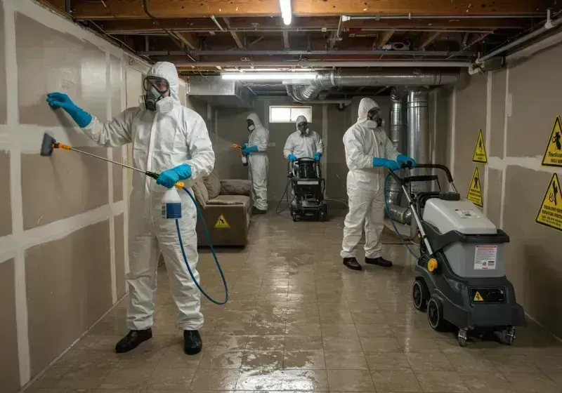 Basement Moisture Removal and Structural Drying process in Holley, FL